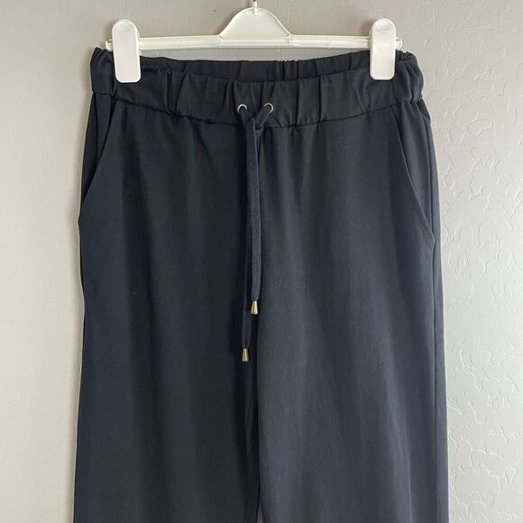 Love Sam Anthropologie Womens Size Small Black Beaded Cuff Pants Embellished NWT - Picture 2 of 8